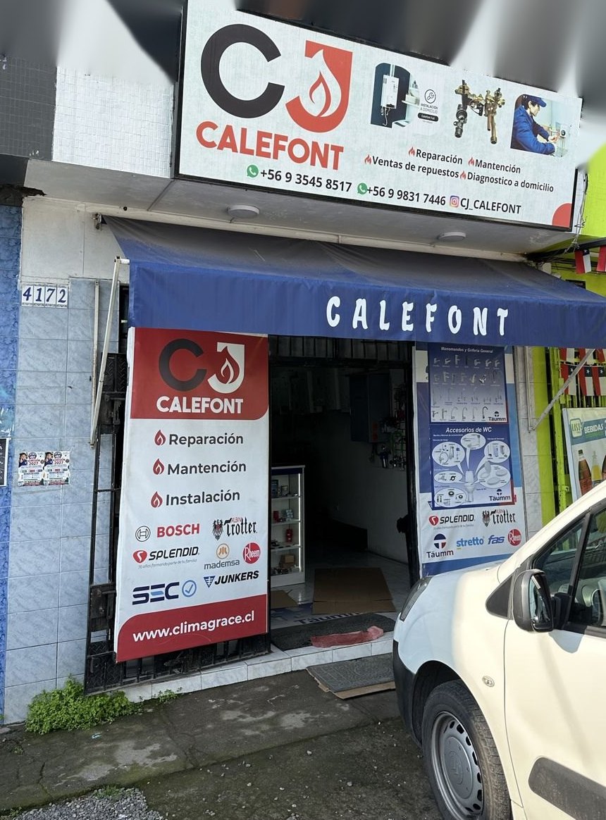Fachada del local de CJ Calefont en Macul